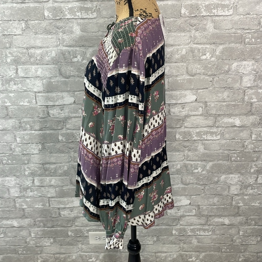 Maurices Patchwork Peasant Blouse NWT - image 4